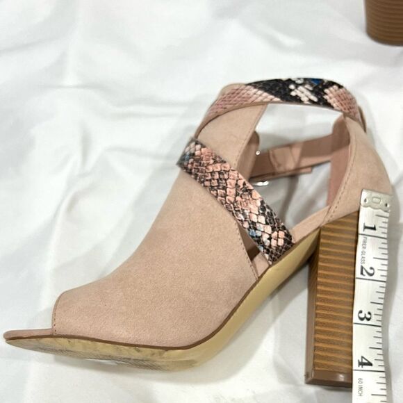 JustFab Rozlia open toe wrap around snake strap booties size 8 - Picture 8 of 11